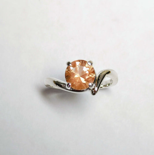 Graceful Oregon Sunstone Solitaire Ring