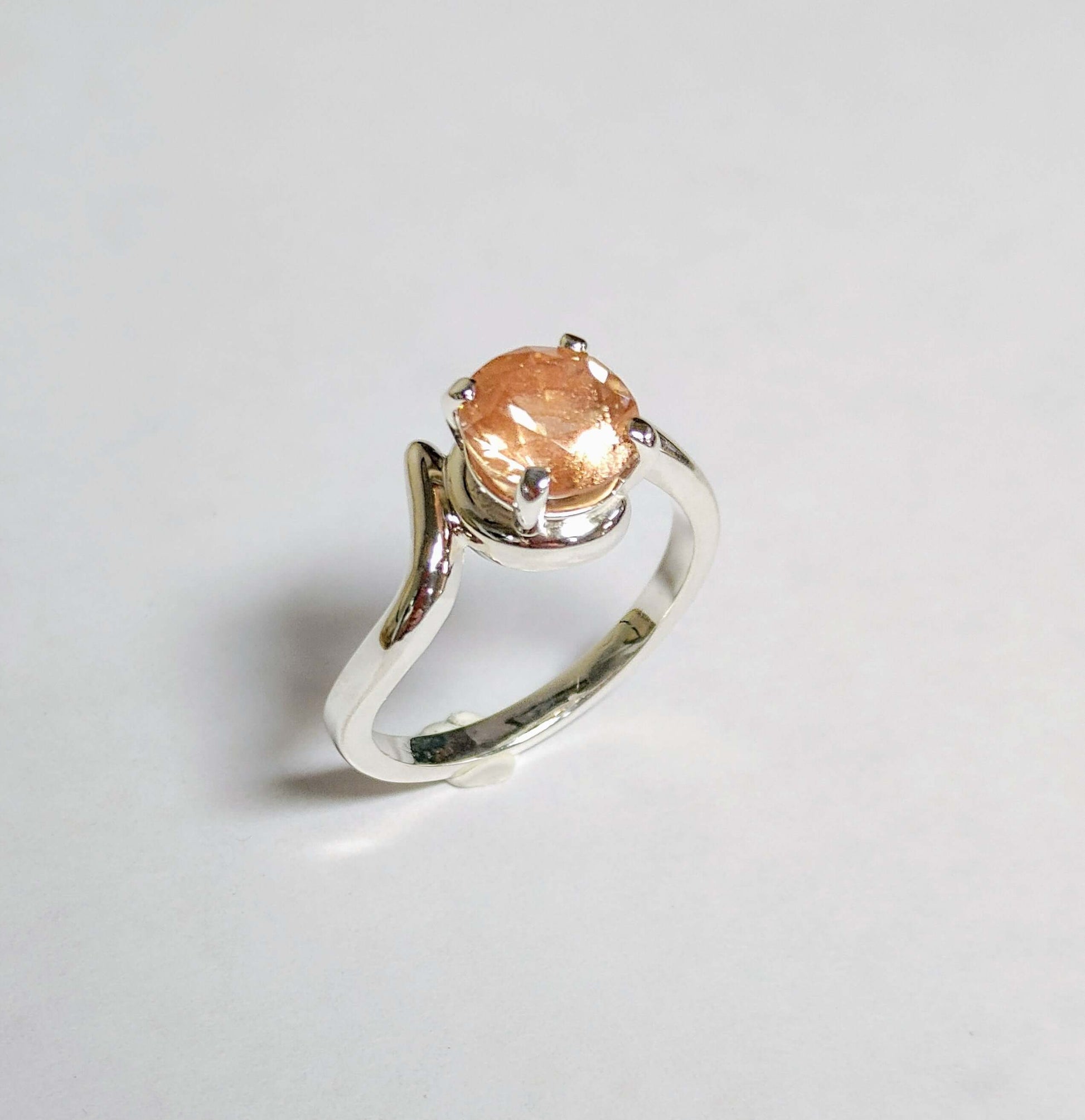 Graceful Oregon Sunstone Solitaire Ring