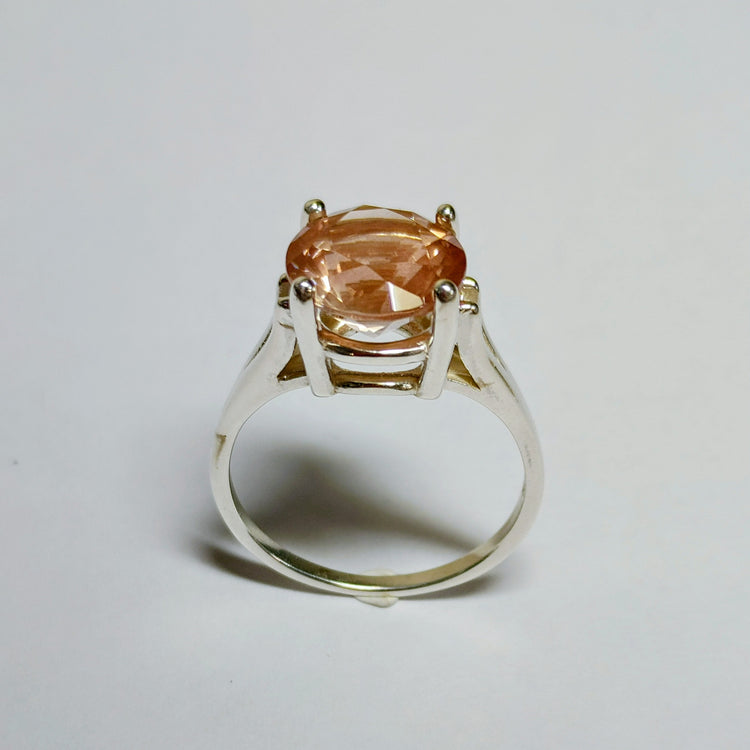 Peach Schiller Oregon Sunstone Ring – Sterling Silver
