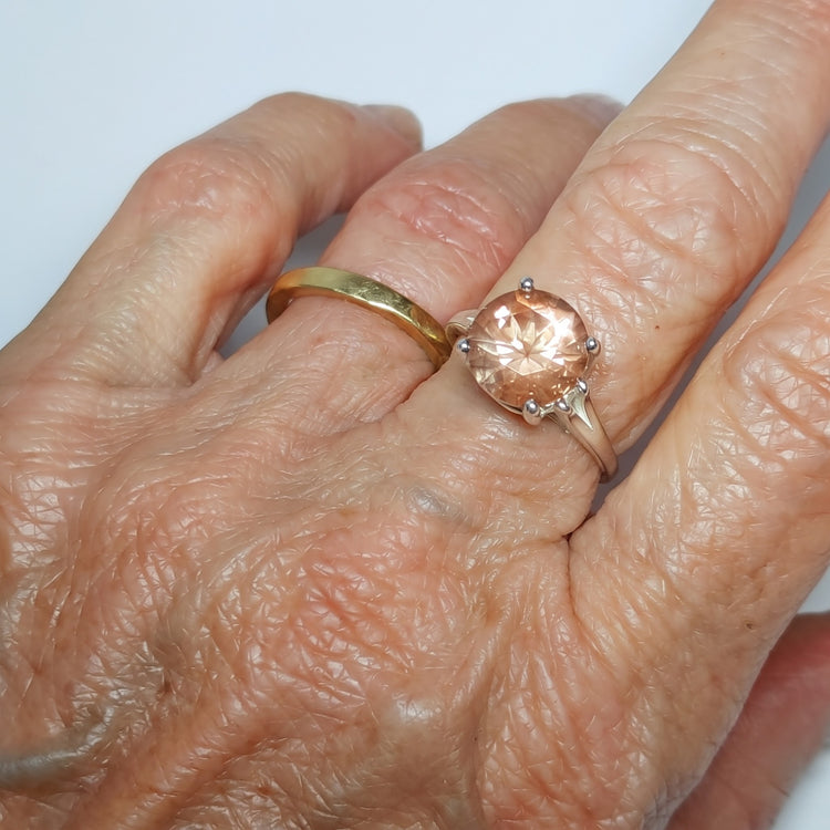 Peach Schiller Oregon Sunstone Ring – Sterling Silver