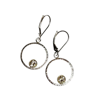 Silver orbit earrings champagne