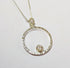 Silver orbit pendant necklace champagne