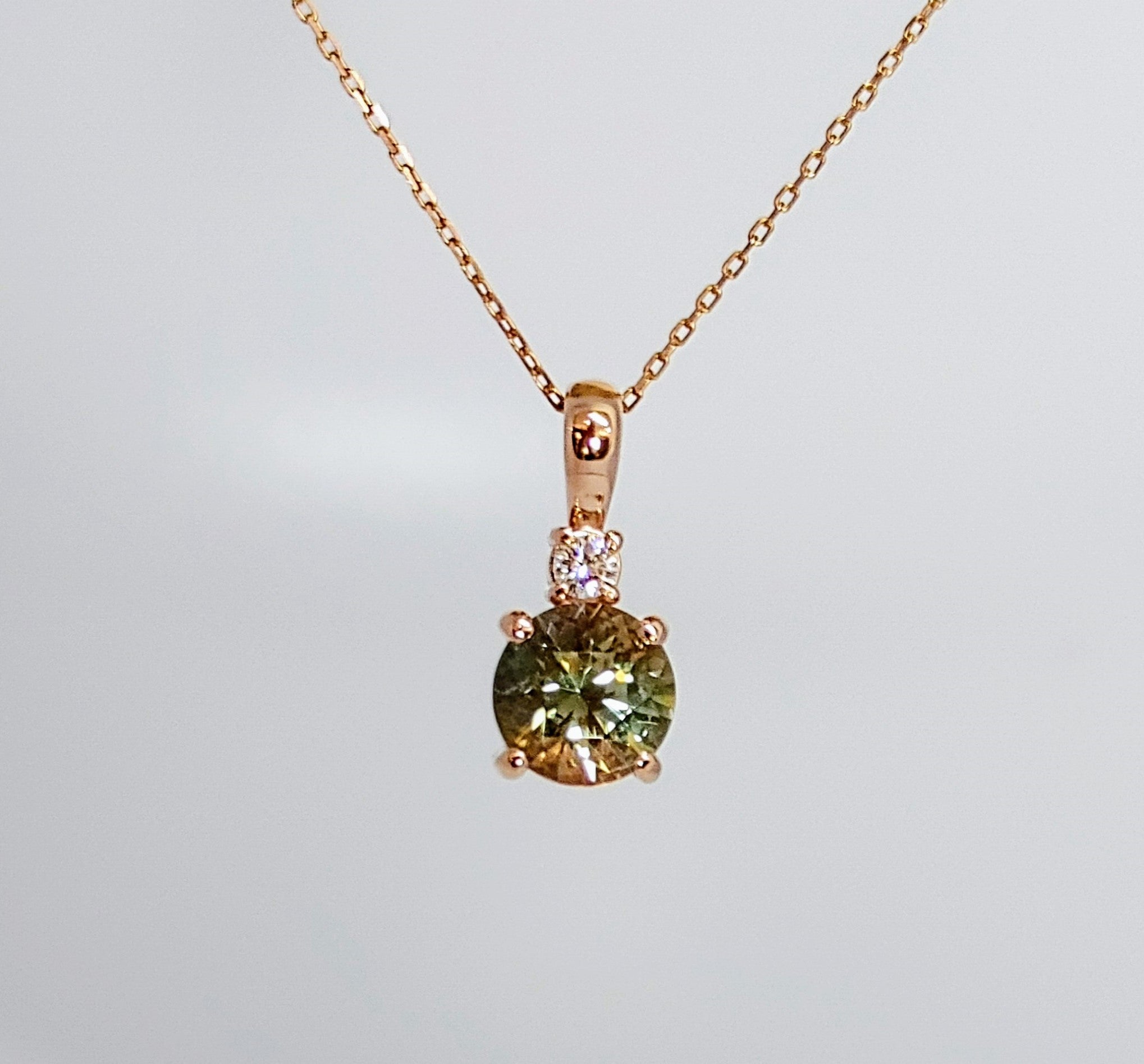 Oregon Sunstone Green Bicolor Marquise Pendant Necklace in store Sterling Silver .8 cw #62