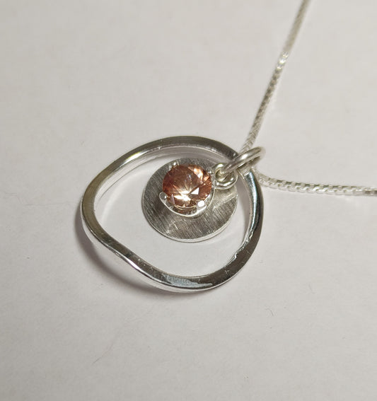 "Sunstar" Necklace with Peach Oregon Sunstone
