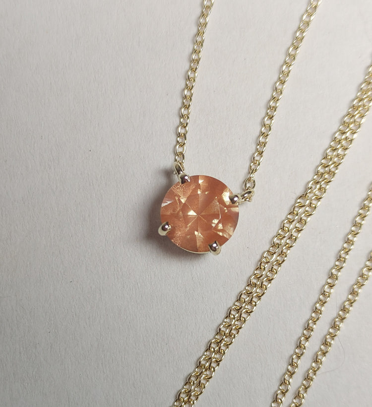 "Sweet & Simple" Solid Gold or Silver Sunstone Necklace