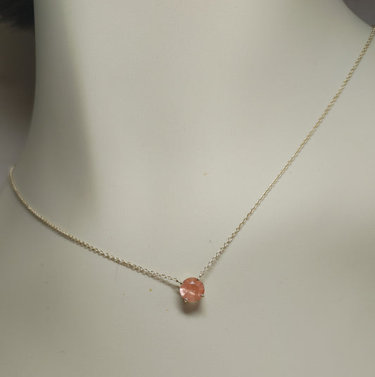 "Sweet & Simple" Solid Gold or Silver Sunstone Necklace