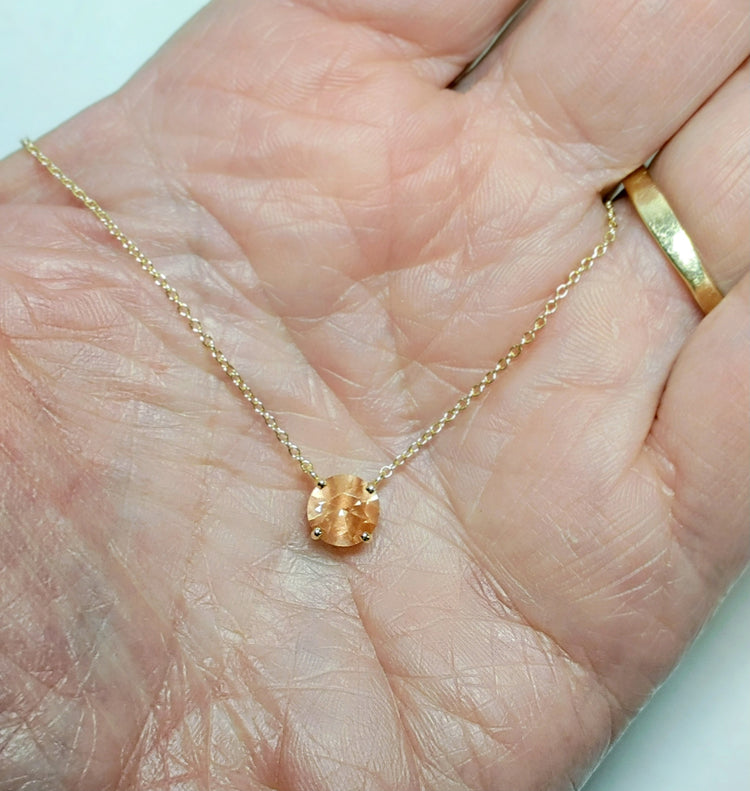 "Sweet & Simple" Solid Gold or Silver Sunstone Necklace