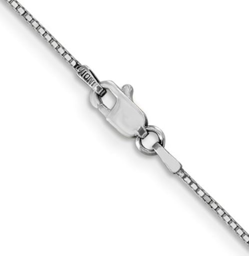 10K white gold box chain