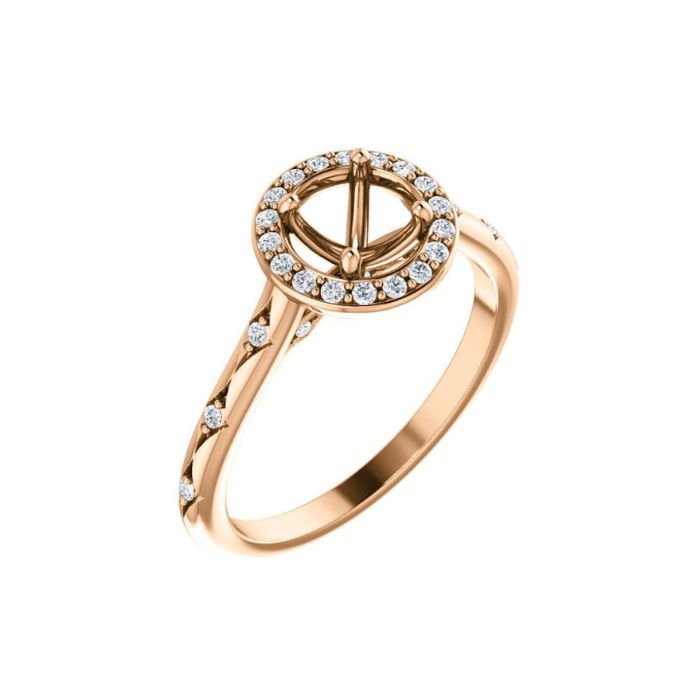 Peach Halo Ring