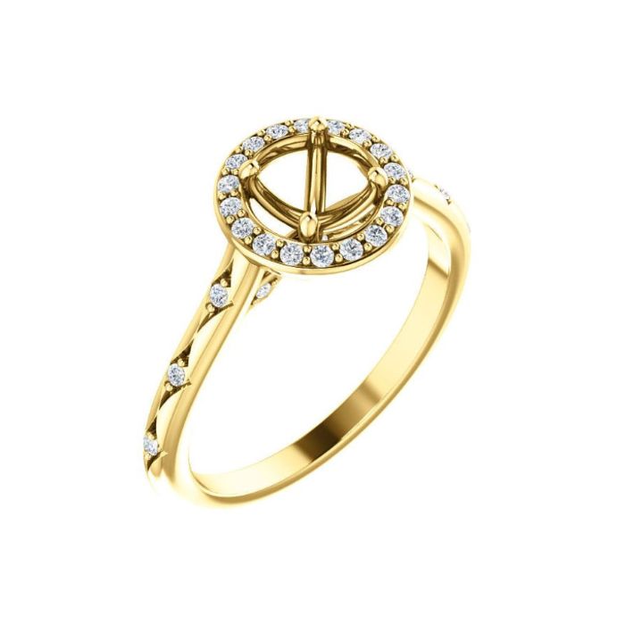 Peach Halo Ring