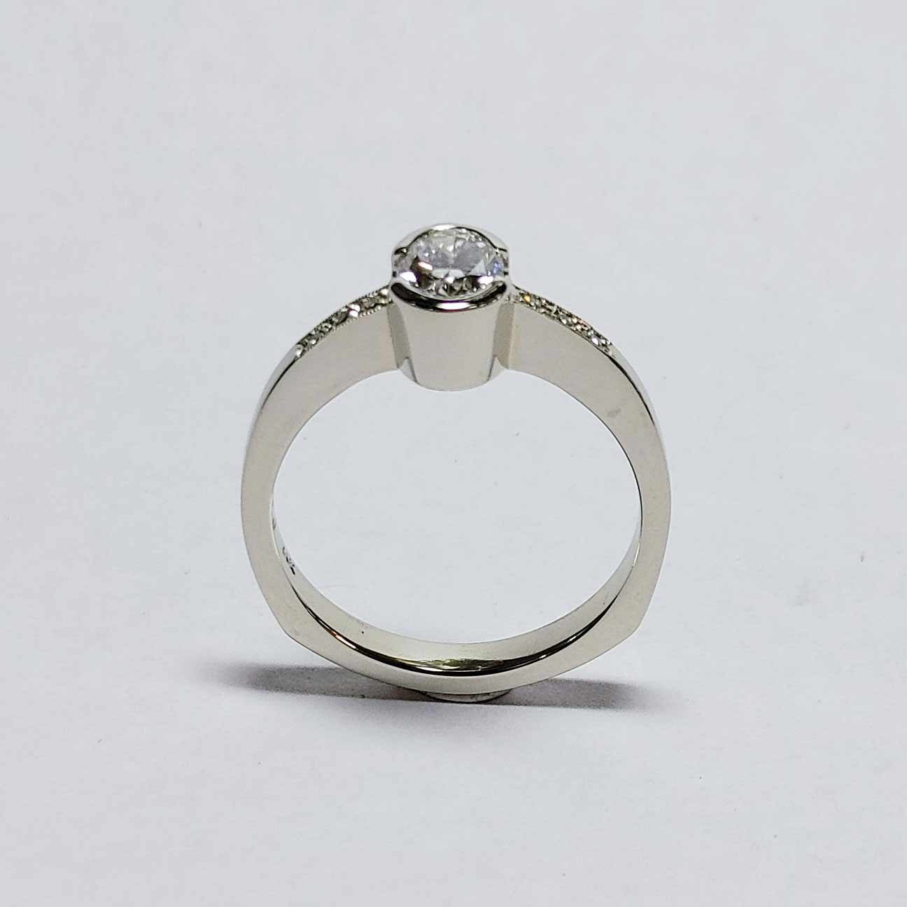 Custom Bezel Set-.69 ct. Oval Diamond Ring