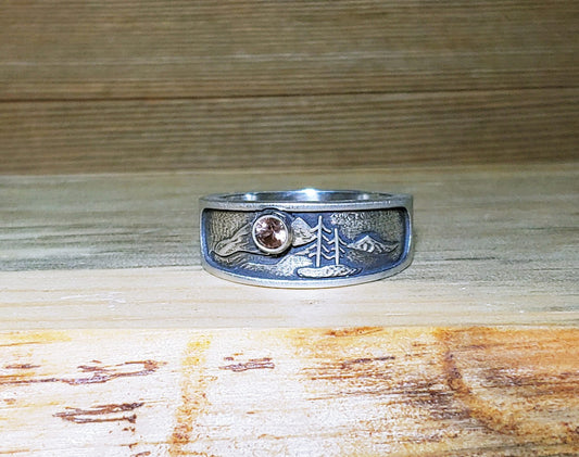 Sterling Silver "Three Peaks & Ponderosa Mountain Band"