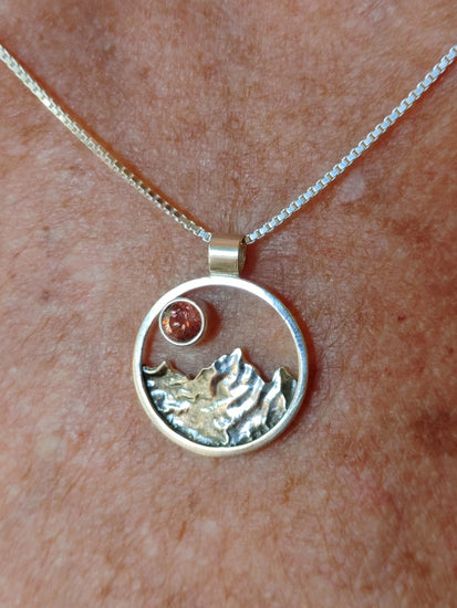Sterling Silver Mountain Necklace 