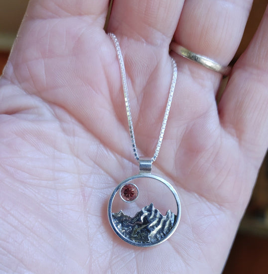 Sterling Silver Mountain Necklace 