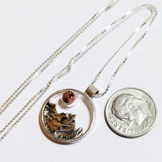 Sterling Silver Mountain Necklace 
