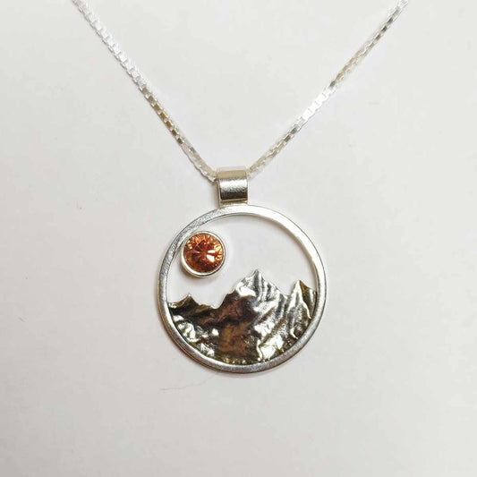 Sterling Silver Mountain Necklace 