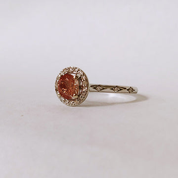 Peach Halo Ring-Unique-Engagement-Ring