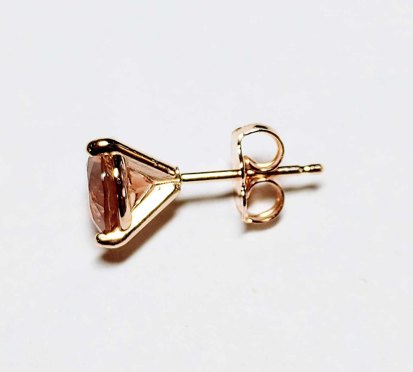 Gold Sunstone Stud Earrings