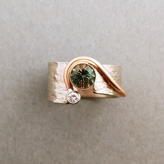 Hailey's Comet Sunstone Ring