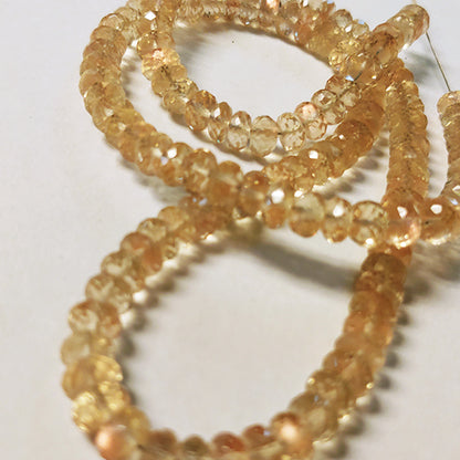 Oregon Sunstone Faceted Rondelle Beads