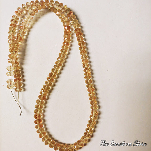 Oregon Sunstone Faceted Rondelle Beads