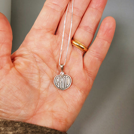 Silver I Love Bend Charm Necklace
