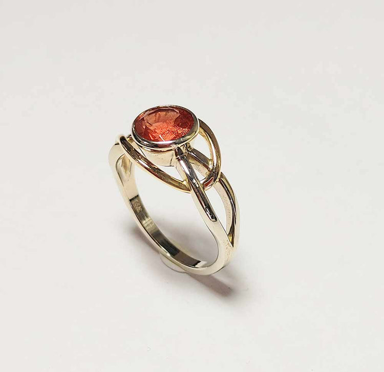 Ethereal Ring-14K Gold Custom Made Oregon Sunstone Ring
