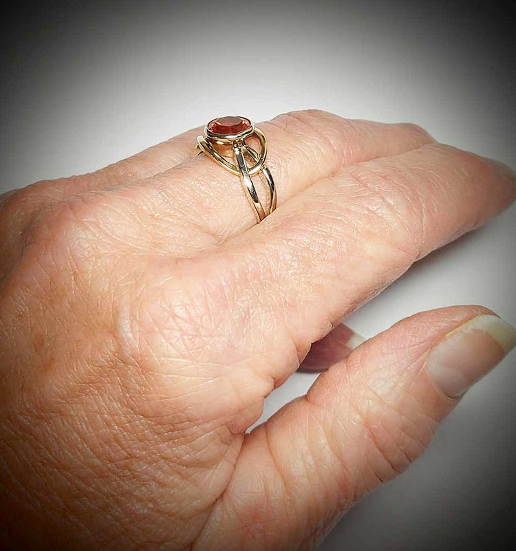 Ethereal Ring-14K Gold Custom Made Oregon Sunstone Ring