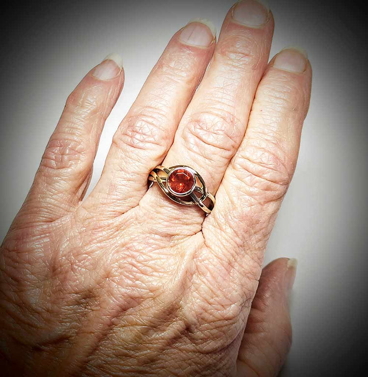 Ethereal Ring-14K Gold Custom Made Oregon Sunstone Ring