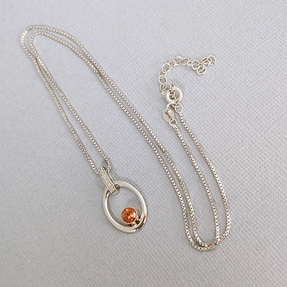FIre & Ice Sunstone Pendant with chain