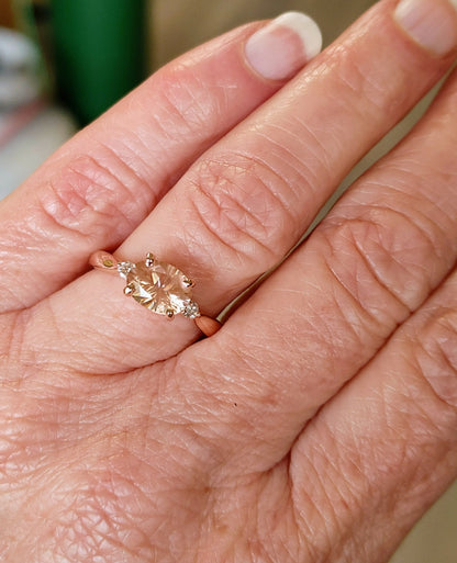 Gold Enchanted Sunstone Ring with diamonds