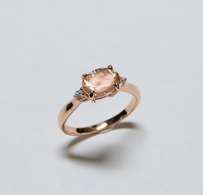 Gold Enchanted Sunstone Ring with diamonds