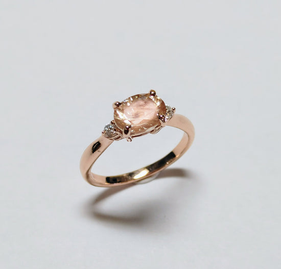 Gold Enchanted Sunstone Ring with diamonds