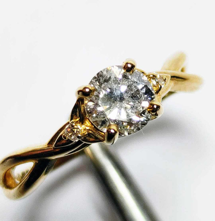 Infinity Yellow Gold Diamond Engagement Ring