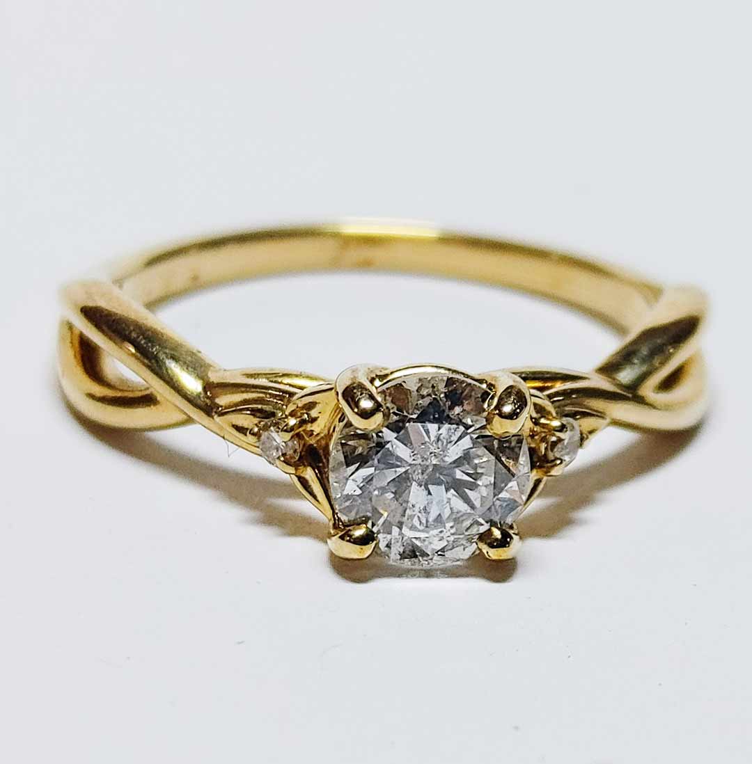 Close Out SALE-Infinity Engagement Ring-Yellow Gold/Diamond