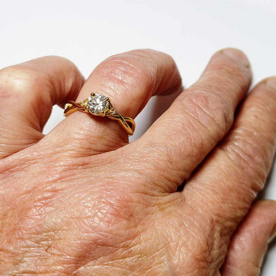 Infinity Yellow Gold Diamond Engagement Ring