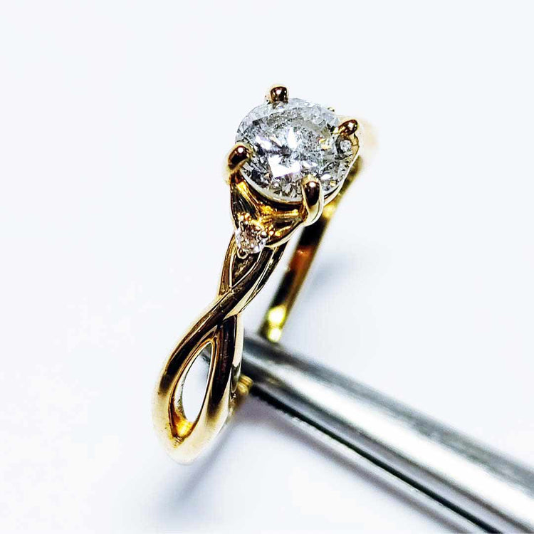 Infinity Yellow Gold Diamond Engagement Ring