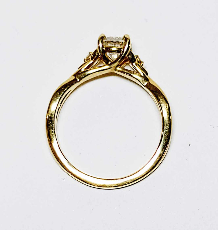 Infinity Yellow Gold Diamond Engagement Ring