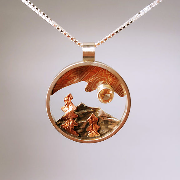 Large Central Oregon Mountain Pendant