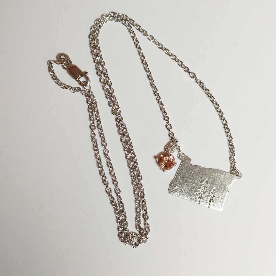 Oregon Pride Necklace-Oregon State Sunstone