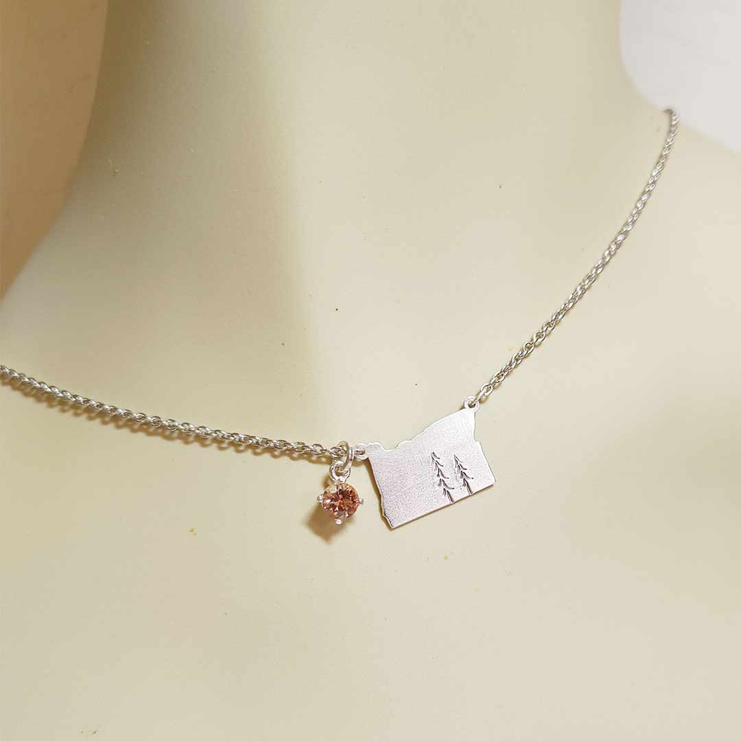 Oregon Pride Necklace-Oregon State Sunstone