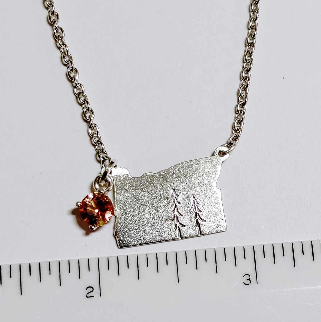 Oregon Pride Necklace-Oregon State Sunstone