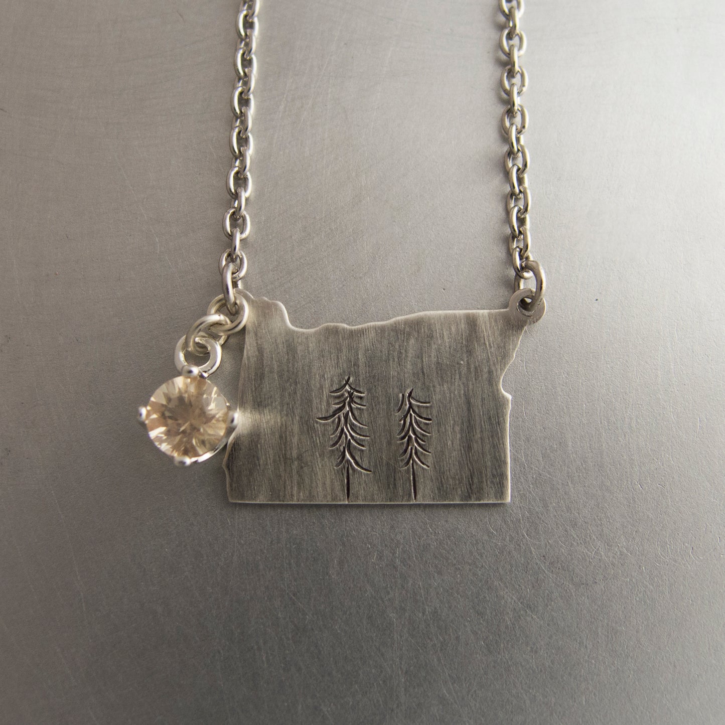 Oregon Pride Necklace-Oregon State Sunstone