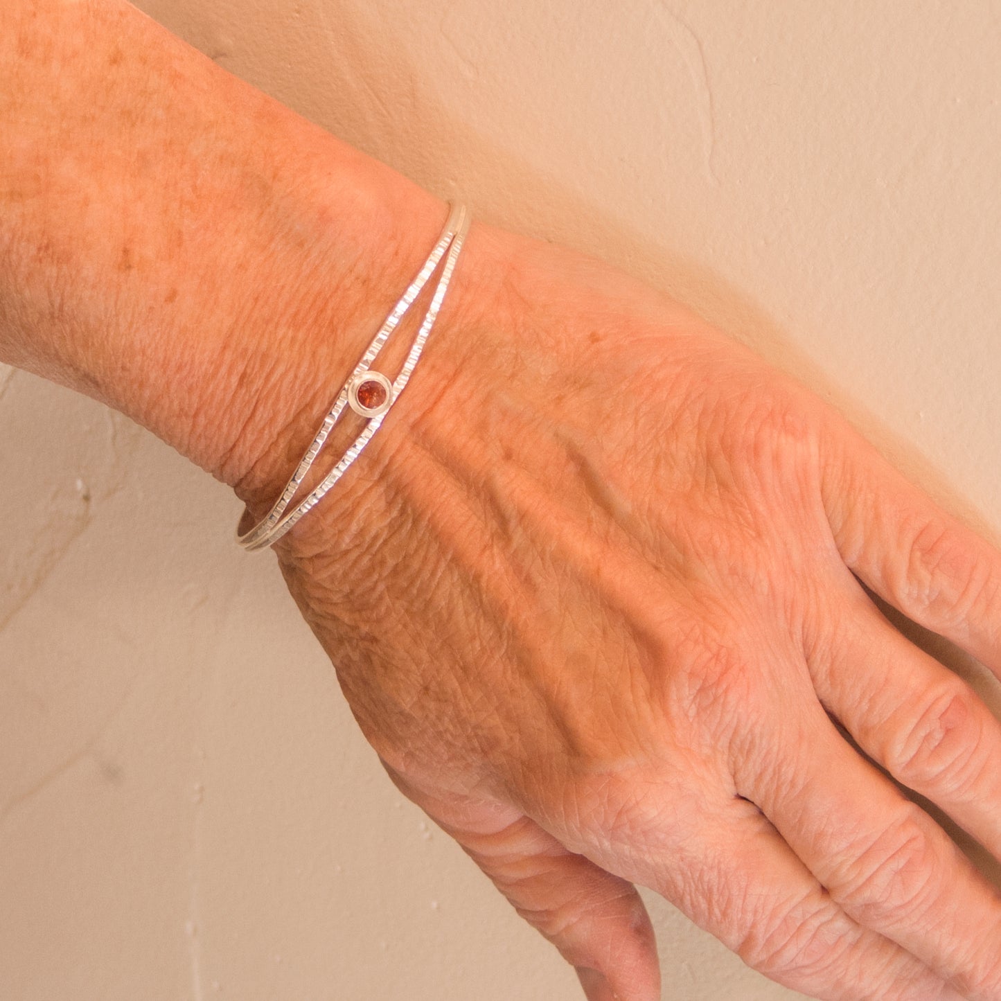 Oregon Sunstone Sterling Split Cuff