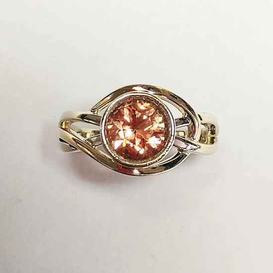 Ethereal Ring 14K Gold Custom Made Oregon Sunstone Ring