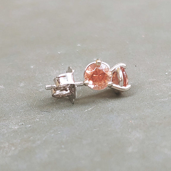 Gold Sunstone Stud Earrings