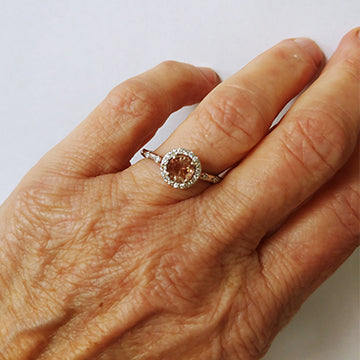 Peach Halo Ring