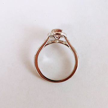 Peach Halo Ring
