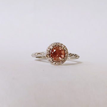 Peach Halo Ring