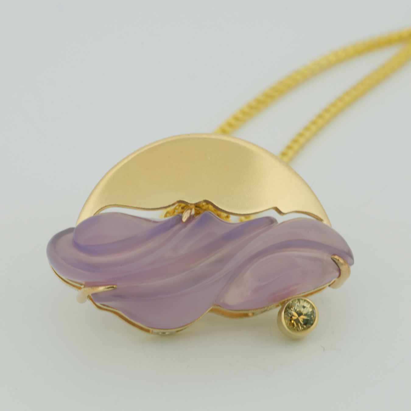 Gold and Oregon Blue Purple Haze Pendant